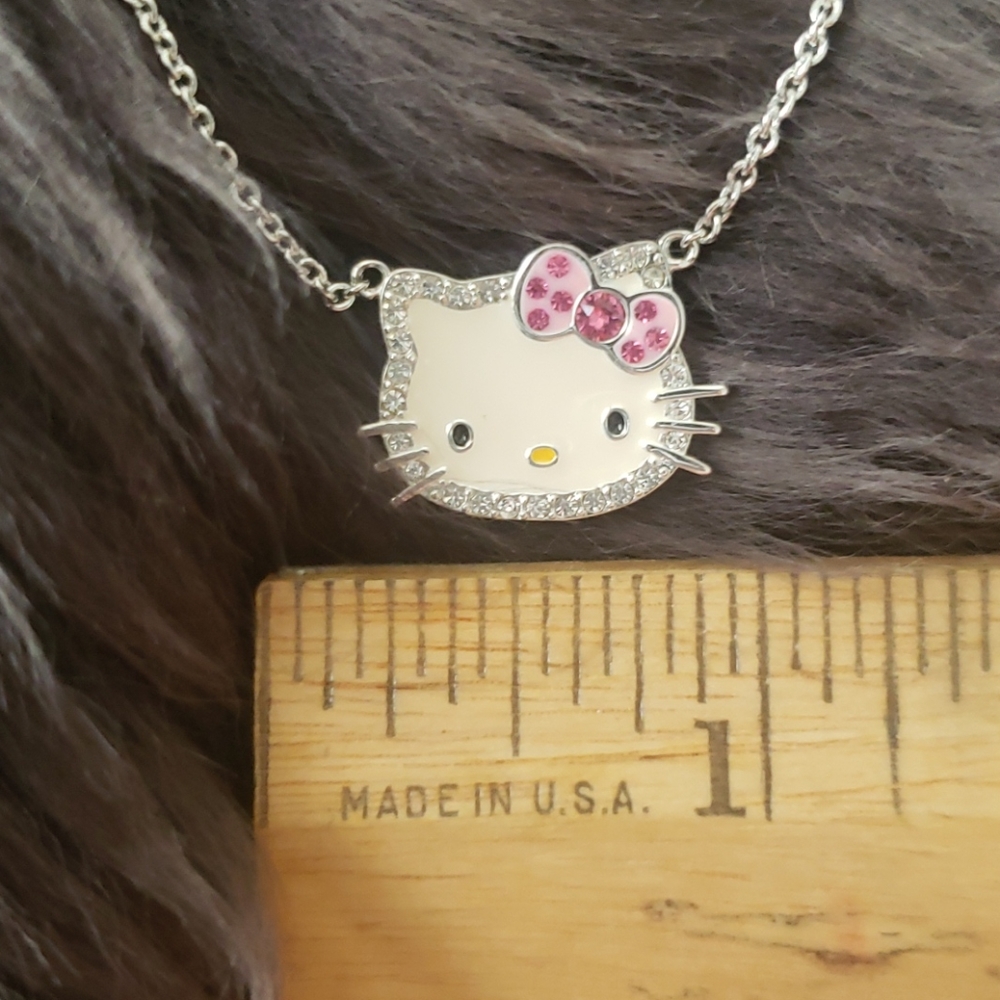 NIB Hello Kitty Silver Plated Crystal Necklace - Picture 7 of 7